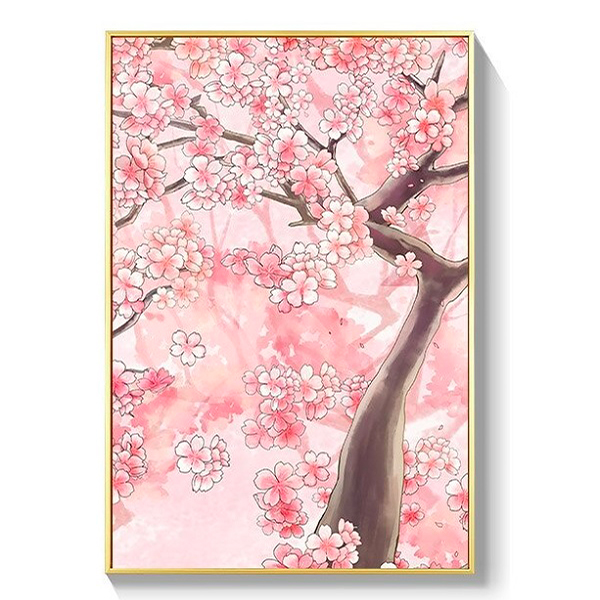Tableau japonais avec fleur de cerisier rose sakura - Modèle 2